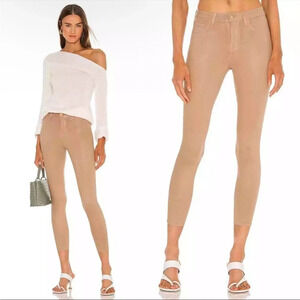 NWT L’AGENCE Margot High Rise Skinny Coated Jeans Cappuccino